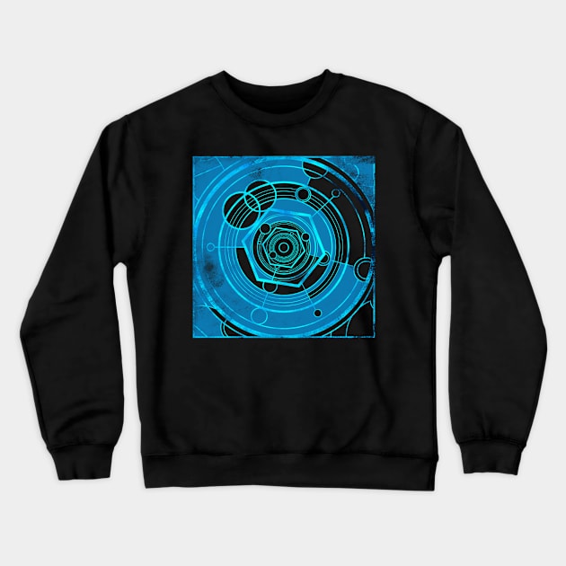 Weathered Clockwork - Light Blue (Gallifreyan inspired) Crewneck Sweatshirt by Circulartz